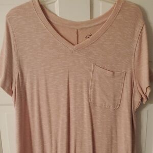 St. John's Bay Light Pink V-Neck Tee with Pocket